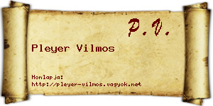 Pleyer Vilmos névjegykártya